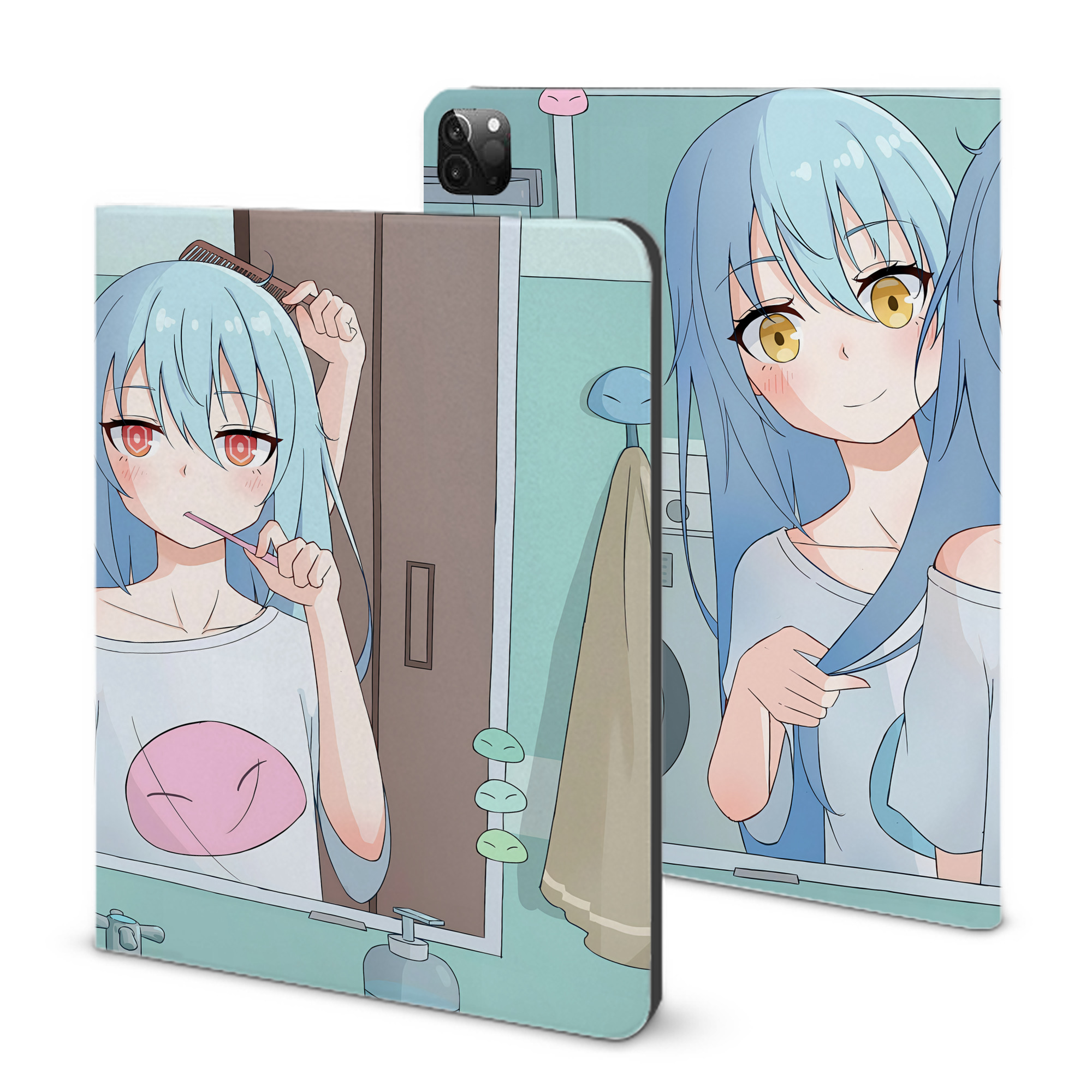 （画像用） 転スラ Regarding Reincarnated to Slime IPadケース ペンホルダー付き ブックスタイルデザイン